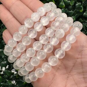 8mm Selenite Beaded Bracelet